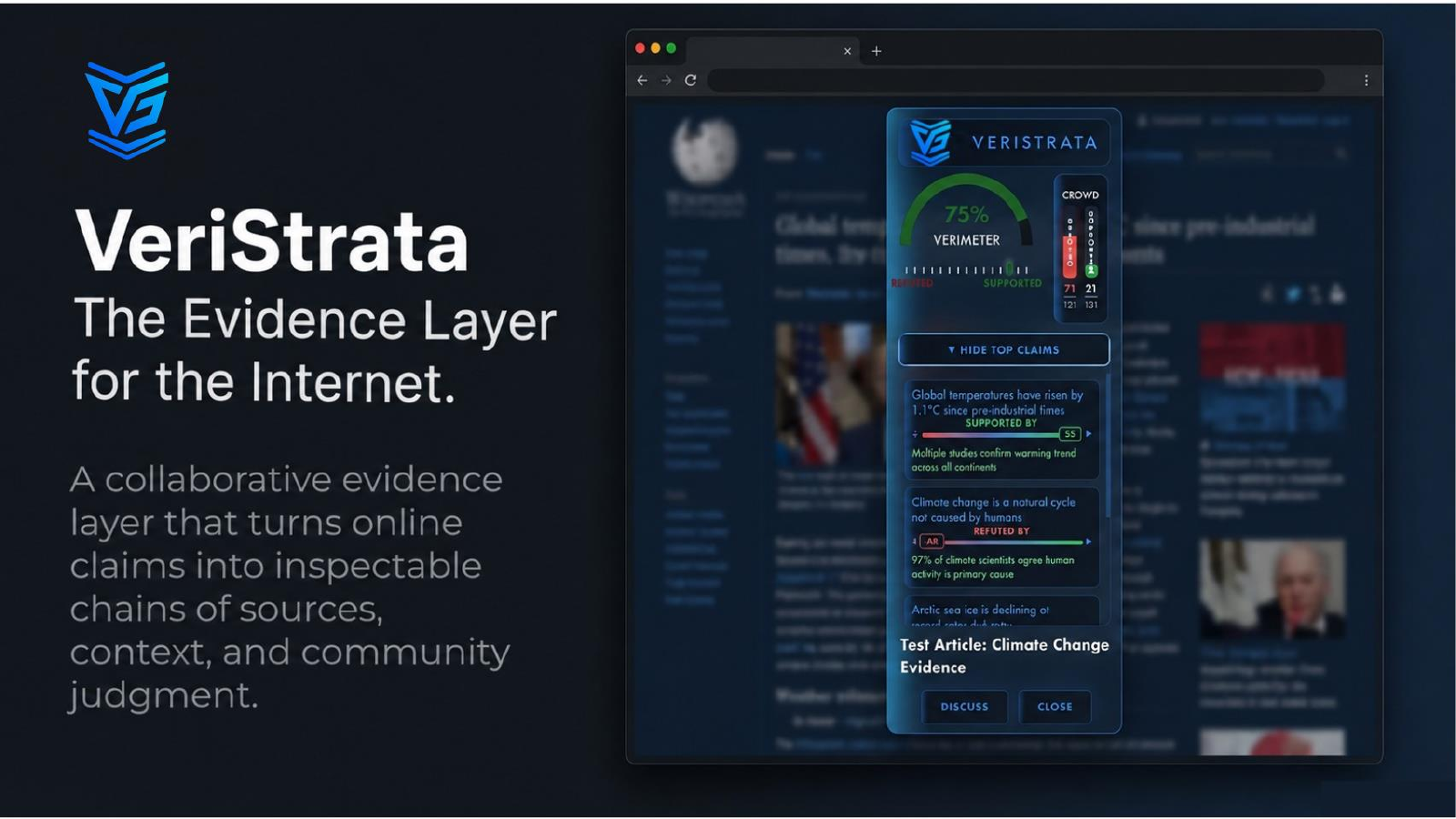 VeriStrata pitch deck, slide 1